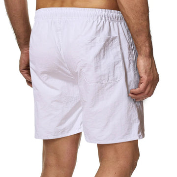 AIDASE  -  Summer Solid Color Casual Shorts Men Quick Drying Beach Short Pants Mens Sports Fitness Drawstring Elastic Waist Shorts Man aidase-shop